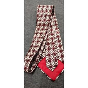 Vintage Mens Wide Tie Burgundy Designer RESILIO for SMITHS CALIFORNIA menswear